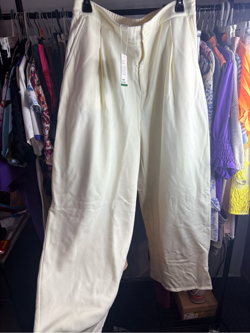 HALARA Women's Cream Wide-Leg Sweatpants